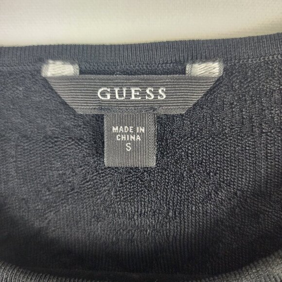 Guess Ponte Knit Peplum Open Back Blouse S - Picture 3 of 7